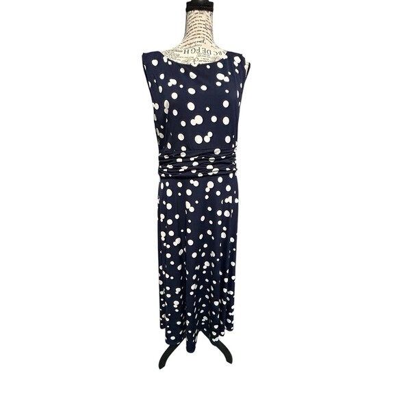 Jessica Howard Dress, Polka Dot, Size 12 Ruched Detail. Excellent Condition! - Picture 1 of 7